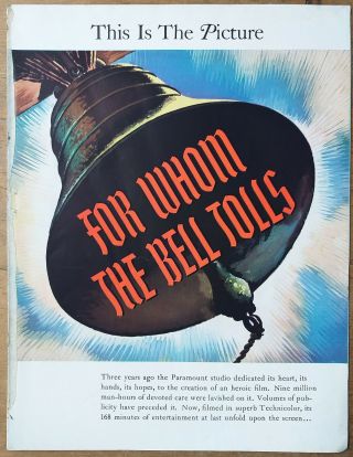 From Whom The Bell Tolls,  Ingrid Bergman,  Ad From Campaing Book,  1943