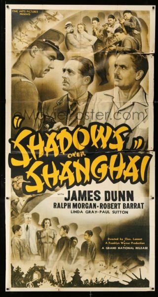 Shadows Over Shanghai 3 Sheet James Dunn & Linda Gray