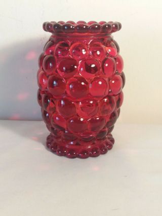Vintage Westmoreland Glass Fairy Lite Lamp Ruby Red Thousand Eye Pattern