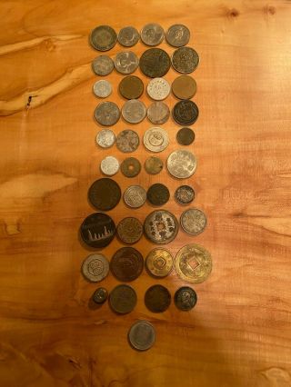 41 Asian Coins - Republic Of China,  Japan,  Taiwan,  American Legion,  Bullet
