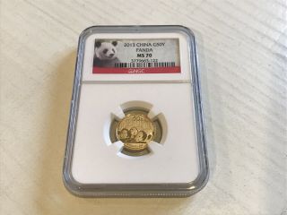 2013 Panda 1/10oz Gold Coin G50y Ngc Ms70
