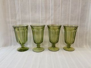 Imperial Glass Old Williamsburg Verde Green Iced Tea Tumblers Set Of 4
