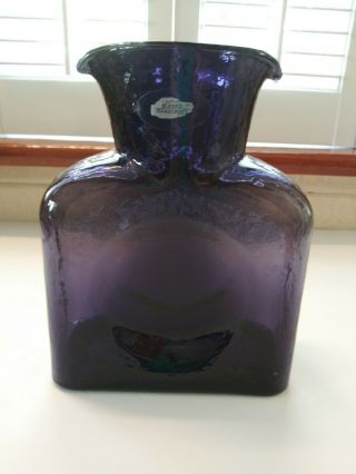 Blenko Amethyst Purple Art Glass Carafe/water Pitcher Double Spout,  Signed/label