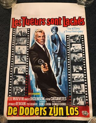 " The Killers " 1964 Belgian Movie Poster 14x22 Donald Siegel Lee Marvin Reagan