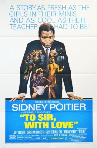 To Sir,  With Love 1967 Movie Poster 1 - Sheet Sidney Poitier