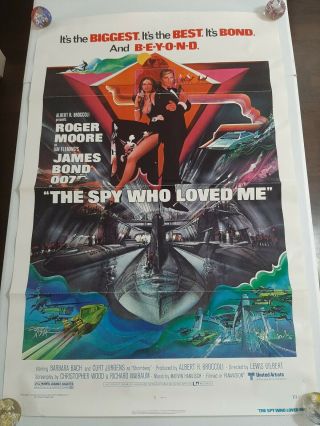 James Bond 1977 The Spy Who Loved Me 1 Sheet Movie Theater Poster 27x41