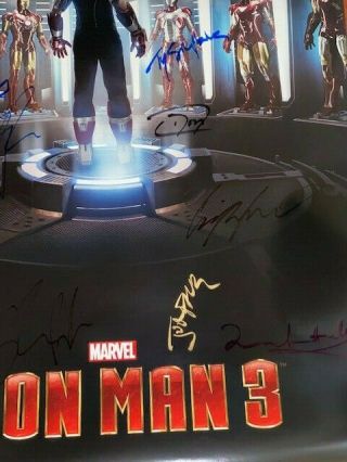 Iron Man 3 DS Movie Poster CAST SIGNED Premiere Robert Downey Jr Avengers Marvel 3