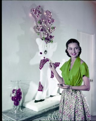 Cyd Charisse Vintage Color 4x5 Photo Transparency By Christmas Decorations