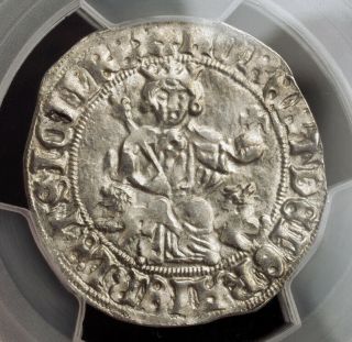 1343,  Kingdom Of Naples,  Robert Of Anjou.  Silver Gigliato Coin.  Pcgs Au - 58