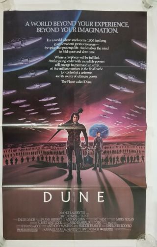 Vintage 1984 Dune One Sheet Movie Poster David Lynch Frank Herbert Maclachlan