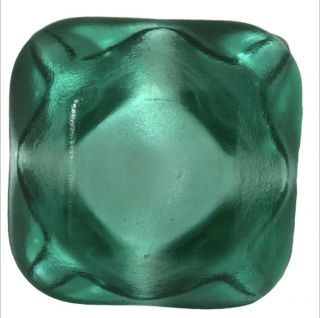 Ashtray Trinket Dish Bowl Mid - Century Blenko Turquoise Textured Glass Heavy