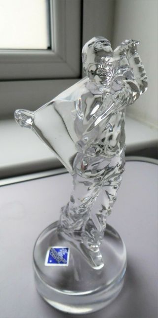Modern Scottish Edinburgh Crystal Glass Golf Player Figurine