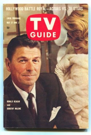 Tv Guide May 27,  1956 - Ronald Reagan And Dorothy Malone - No Label - Illinois Ed