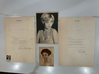 Silent Film Actresses Olive Borden & Alice White Studio Fan Letters & Photos