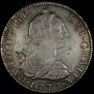 Foreign Night 6.  1777 - Pts - Pr Bolivia Silver 8 Reales.  Km 55