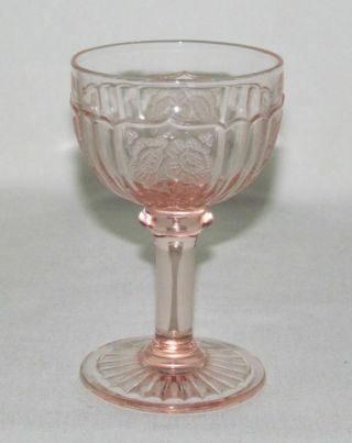 Hocking Glass Mayfair Open Rose Pink Footed Cocktail Goblet