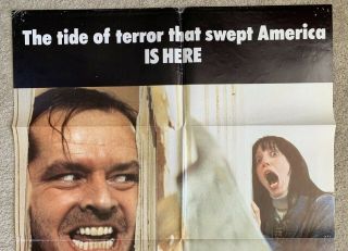 The Shining U.  K 1 sheet movie poster Stanley Kubrick Jack Nicholson 2