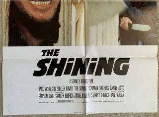 The Shining U.  K 1 sheet movie poster Stanley Kubrick Jack Nicholson 3