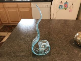 Hqt Handmade Home Design Glass Swirl/ribbon Murano Style Art Sculpture