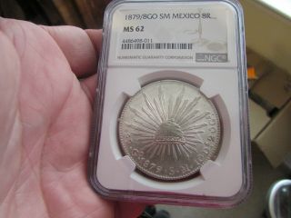 1879/8 Go Sm Mexico 8 Reales - Ngc Ms62 - Very Scarce -