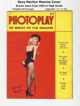 1953 Photoplay - Gorgeous Marilyn Monroe Cover - Complete - Very Scarce