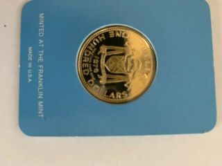 1976 $100 Belize Hundred Dollars Gold Proof Coin - Franklin -