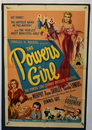 Powers Girl Movie Poster (verygood) One Sheet 1943 George Murphy 5095