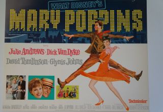 Mary Poppins Complete Lobby Card Movie Poster Walt Disney Technicolor 1964 Oscar