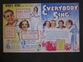 Everybody Sing - 1938 Movie Herald - Judy Garland