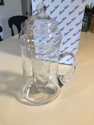 Princess House Handblown Crystal Pitcher W/lid & Ice Liner Etched Glass 346a