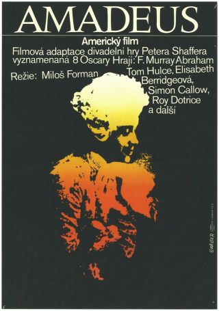 Amadeus Czech A3 Movie Poster Milos Forman F Murray Abraham Mozart 1984