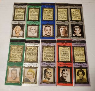 Full Set Of Movie Star Match Book Covers - 10 Diamond Match Cover - 1930 