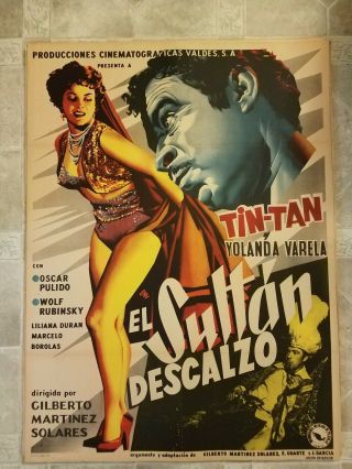 Mexican Movie Poster Tin Tan El Sultan Descalzo 1953