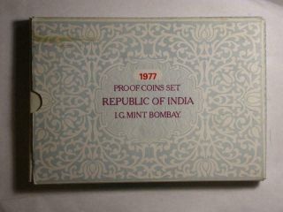 India 1977 Bombay F.  A.  O.  10 Coin Proof Set In Holder & Box M751