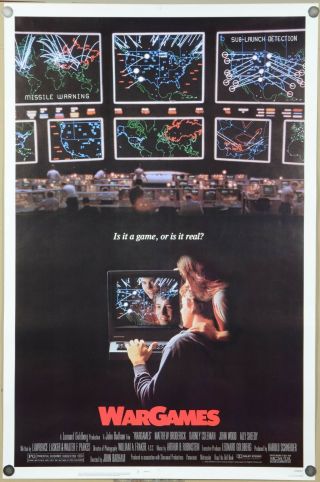 Wargames Matthew Broderick Ally Sheedy One - Sheet Movie Poster 1983