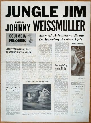 Jungle Jim,  Johnny Weissmuller,  Virginia Grey,  1948,  Pressbook 649