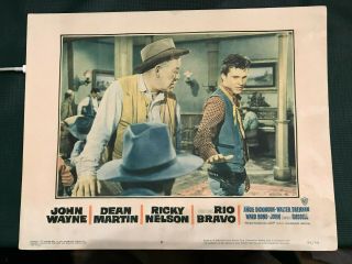 Rio Bravo 1959 Warner Brothers 11x14 " Western Lobby Card John Wayne Ricky Nelson