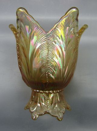 Modern Fenton TWO - WAY VOTIVE Autumn Gold Carnival Glass Candle Holder 7329 2