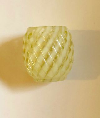 Eapg Victorian Vaseline Opalescent Reverse Swirl Toothpick Holder