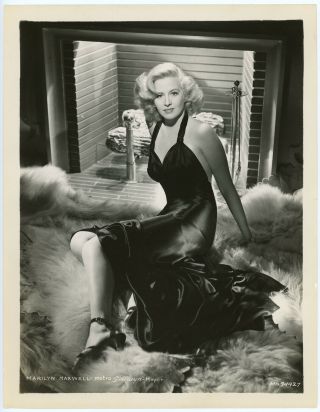 Blonde Beauty Marilyn Maxwell 1940s Fireside Pin - Up Glamour Photograph