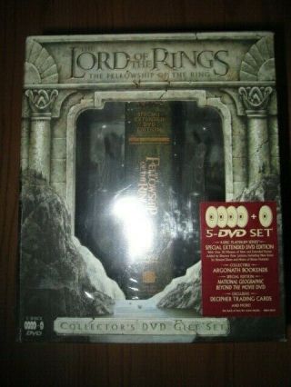 2001 Lord Of The Rings Fellowship Collectors 5 - Dvd Gift Set Argonath Bookend