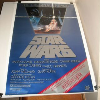 Rolled 1982 Star Wars Is Back 1 Sheet Movie Poster Carrie Fisher Harrison Ford