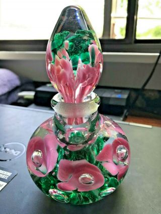 Joe St Clair Paperweight Perfume Bottle,  Great Colors