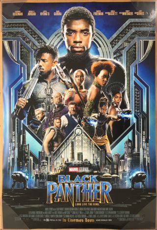 Black Panther Movie Poster 2 Sided Intl Final 27x40 Chadwick Boseman
