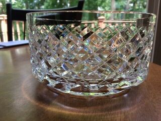 Vintage Waterford Crystal Alana Pattern 7 " Bowl Cut Cross Hatch Design