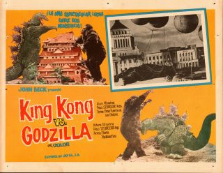 King Kong Vs Godzilla Mexican Vintage Lobby Card 1962 Godzilla Pictured Ex - 2