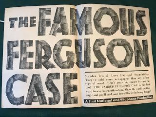 The Famous Ferguson Case 1932 Warner Brothers 11x17 " Pressbook Joan Blondell