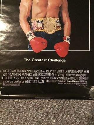 ROCKY 3 Movie Poster Sylvester Stallone 1982 3