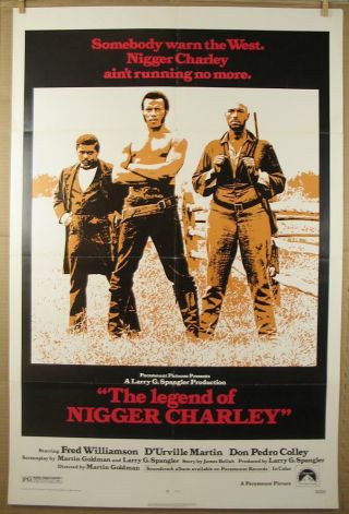 The Legend Of Nigger Charley 1972 Authentic 1 Sheet Movie Poster Fred Williamson