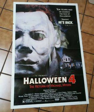 Halloween 4 Movie Poster 27x40 Michael Myers 1988 Nss 880085
